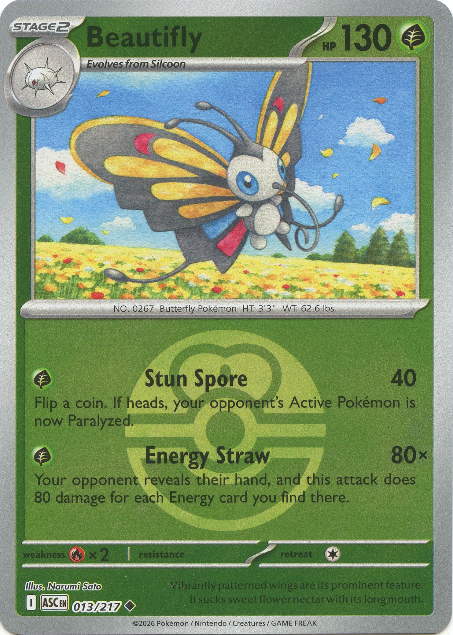Beautifly (013/217) (Love Ball) [Mega Evolution: Ascended Heroes] | Card Citadel
