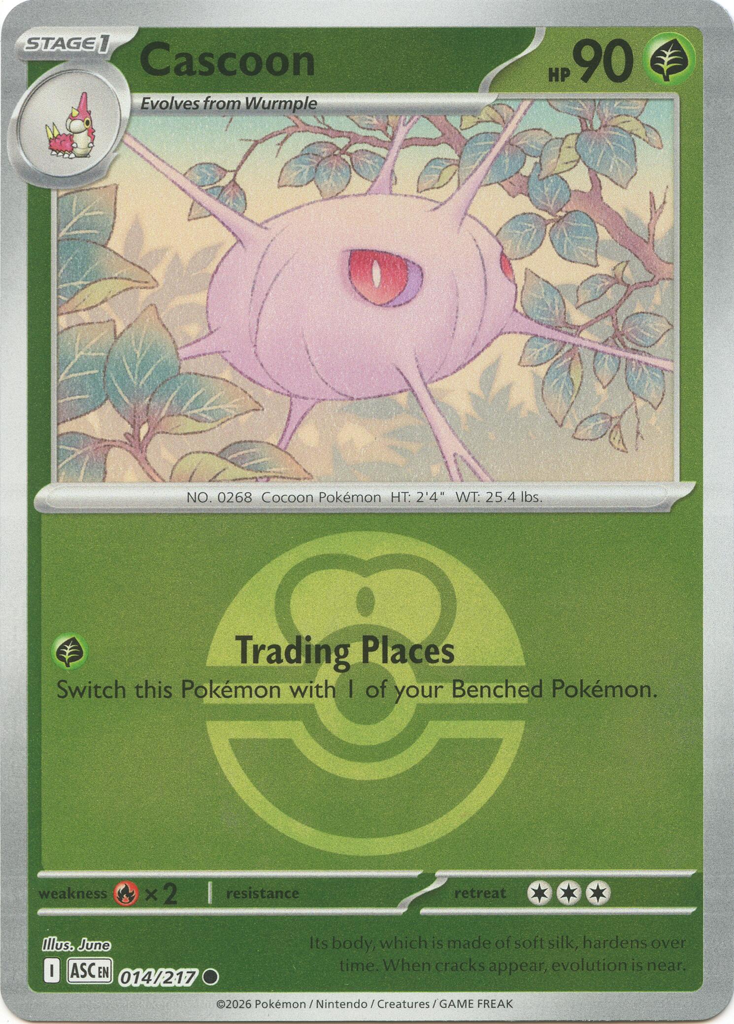 Cascoon (014/217) (Love Ball) [Mega Evolution: Ascended Heroes] | Card Citadel