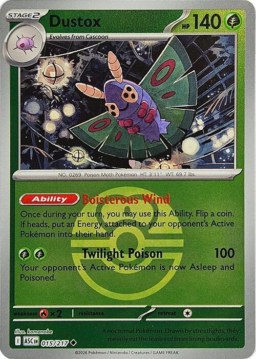 Dustox (015/217) (Love Ball) [Mega Evolution: Ascended Heroes] | Card Citadel