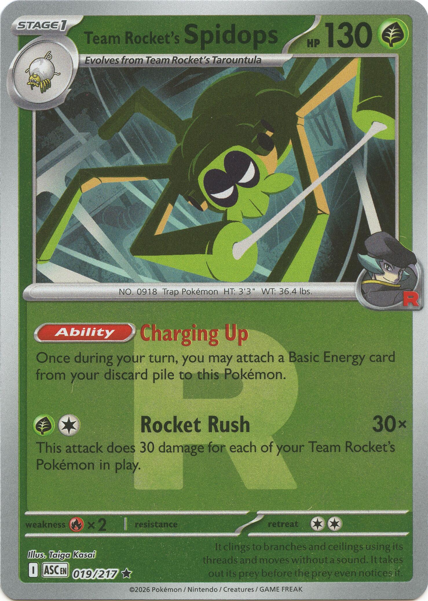 Team Rocket's Spidops (019/217) (Team Rocket) [Mega Evolution: Ascended Heroes] | Card Citadel