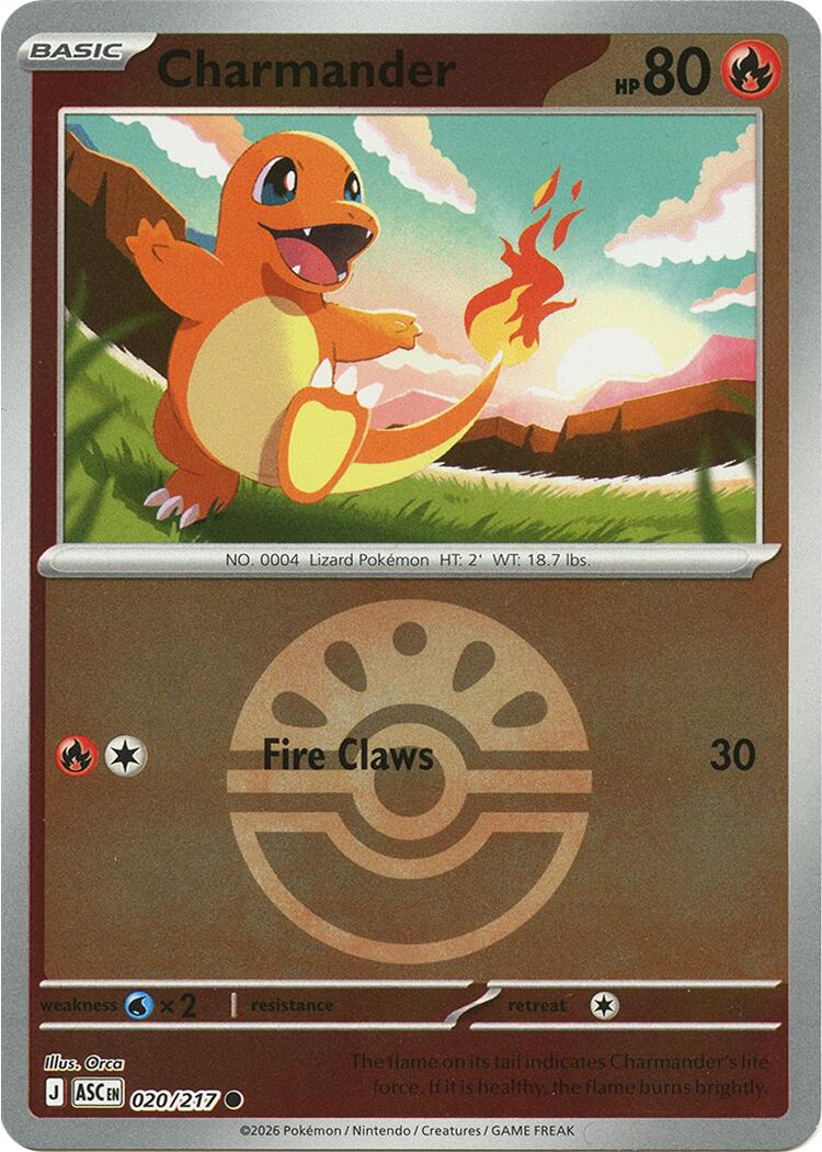 Charmander (020/217) (Quick Ball) [Mega Evolution: Ascended Heroes] | Card Citadel