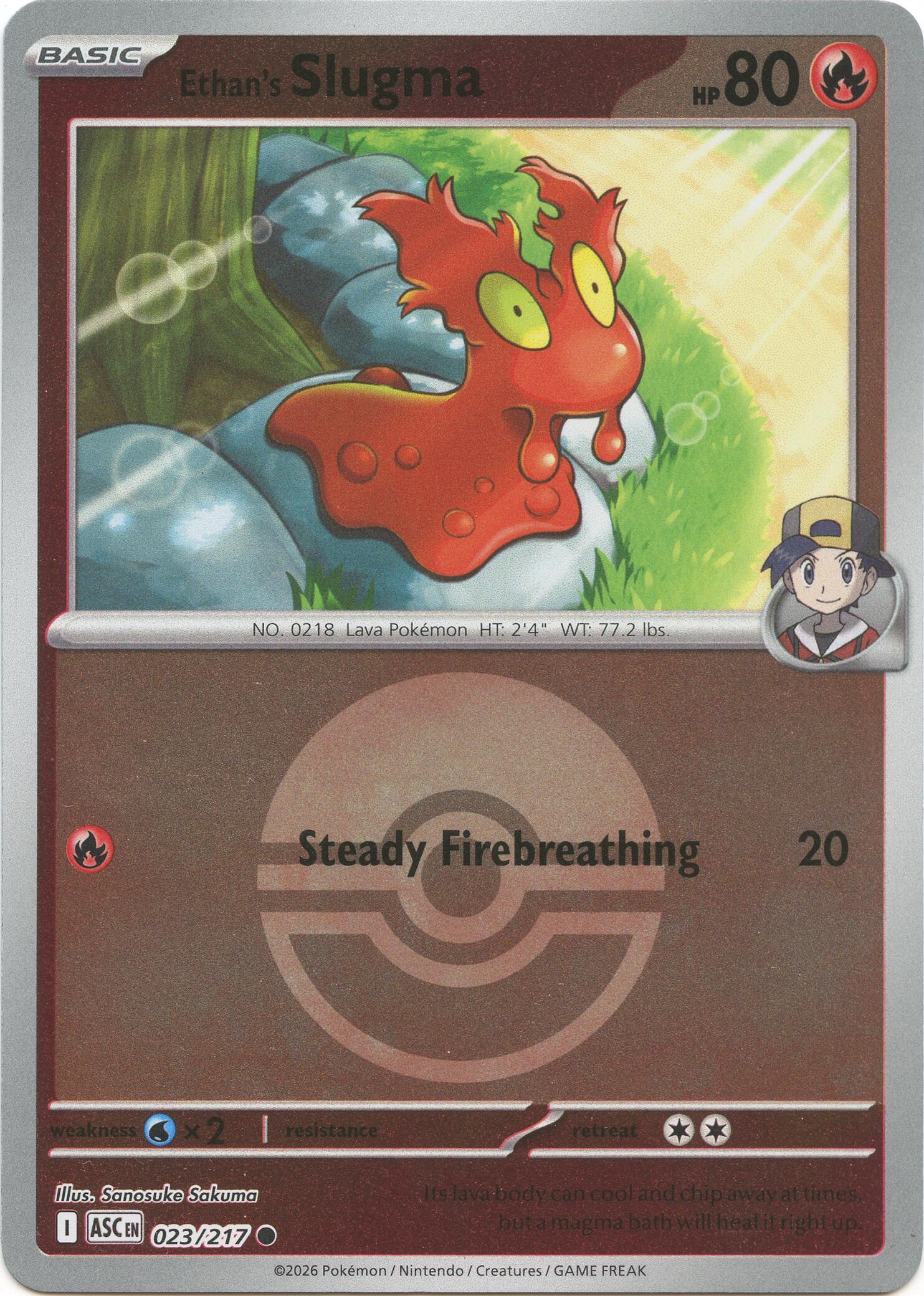 Ethan's Slugma (023/217) (Poke Ball) [Mega Evolution: Ascended Heroes] | Card Citadel