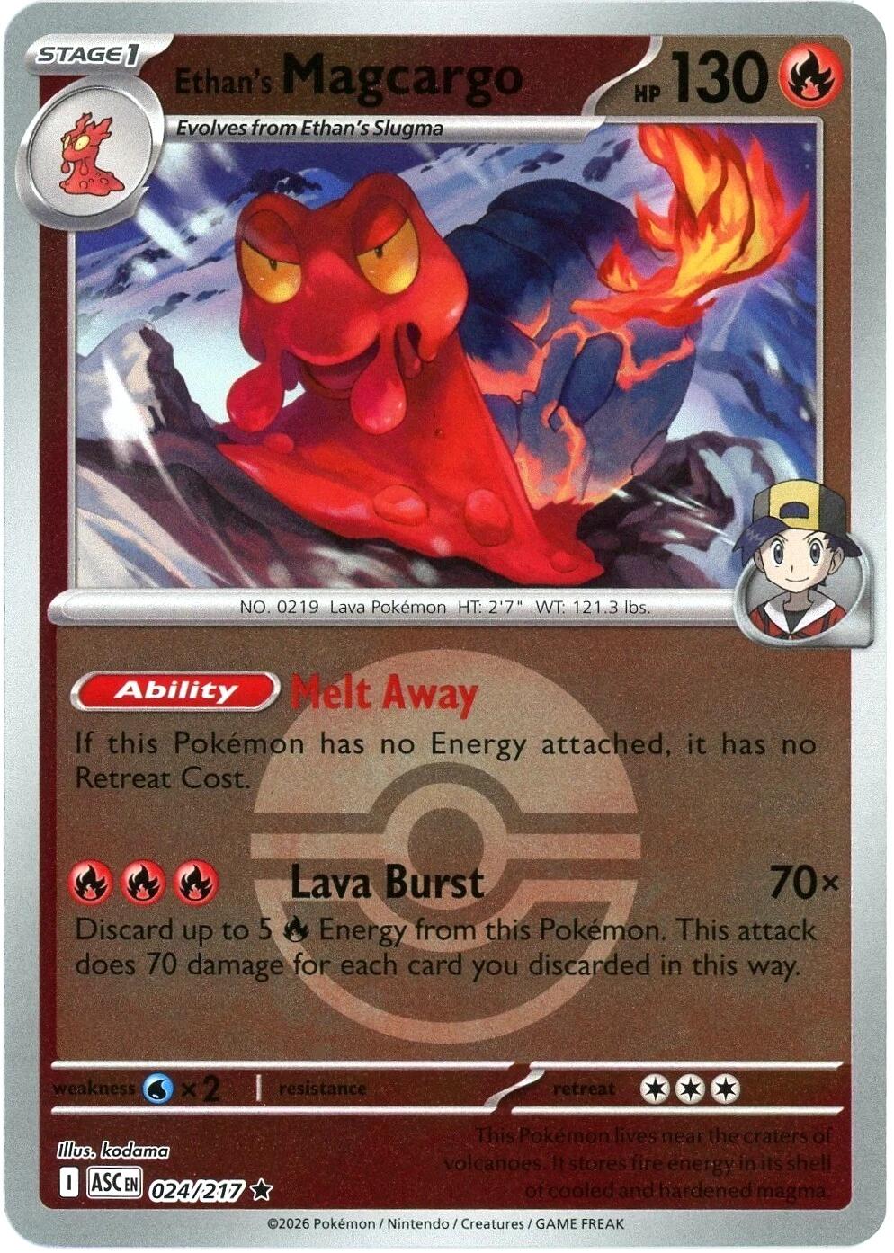 Ethan's Magcargo (024/217) (Poke Ball) [Mega Evolution: Ascended Heroes] | Card Citadel