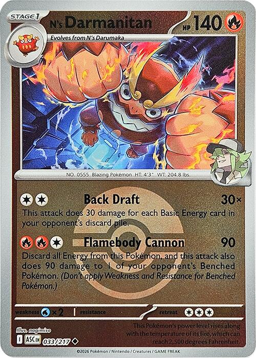 N's Darmanitan (033/217) (Poke Ball) [Mega Evolution: Ascended Heroes] | Card Citadel