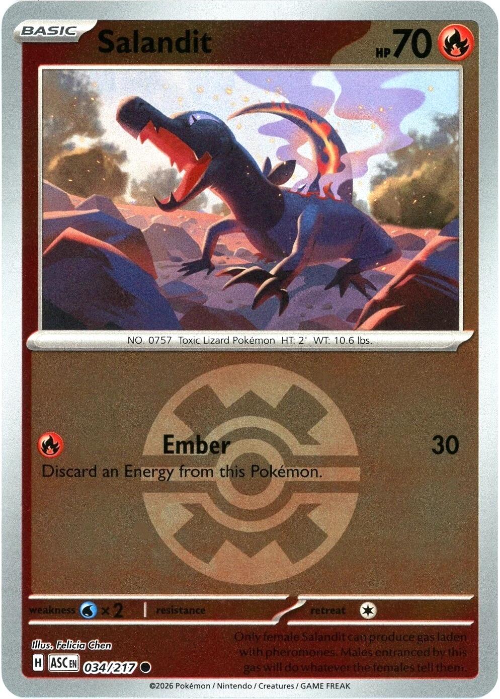 Salandit (034/217) (Quick Ball) [Mega Evolution: Ascended Heroes] | Card Citadel