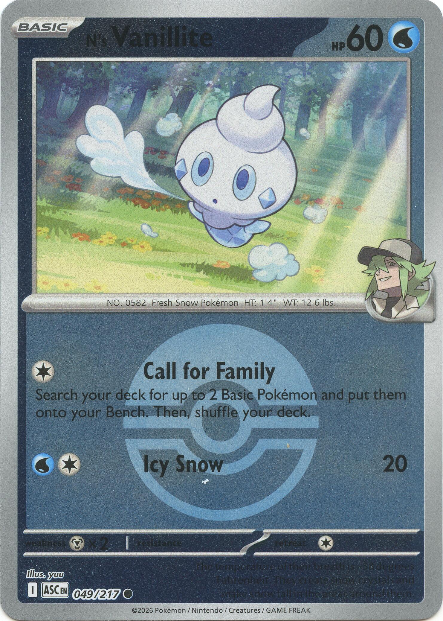 N's Vanillite (049/217) (Poke Ball) [Mega Evolution: Ascended Heroes] | Card Citadel
