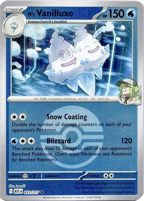 N's Vanilluxe (051/217) (Poke Ball) [Mega Evolution: Ascended Heroes] | Card Citadel
