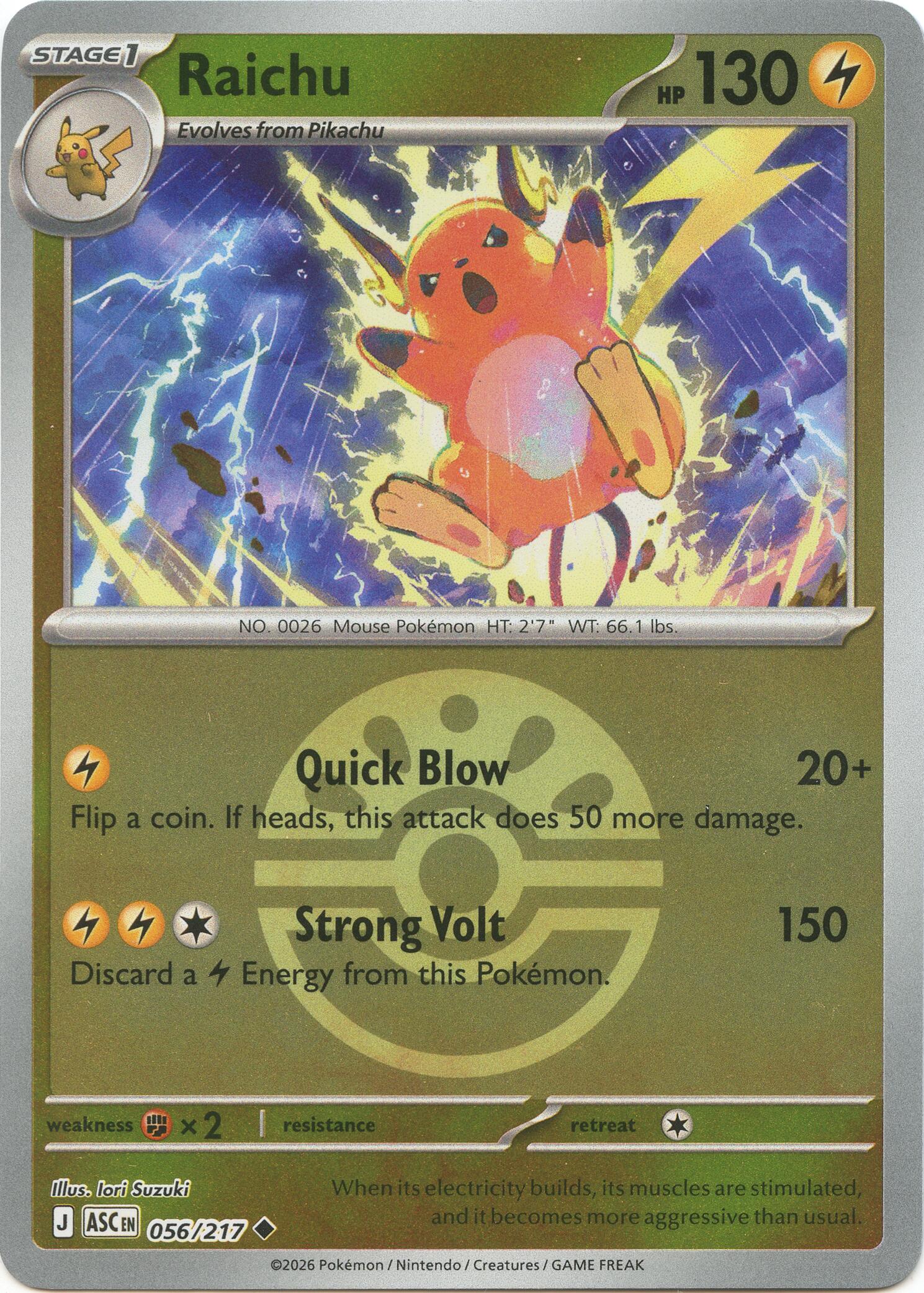 Raichu (056/217) (Friend Ball) [Mega Evolution: Ascended Heroes] | Card Citadel