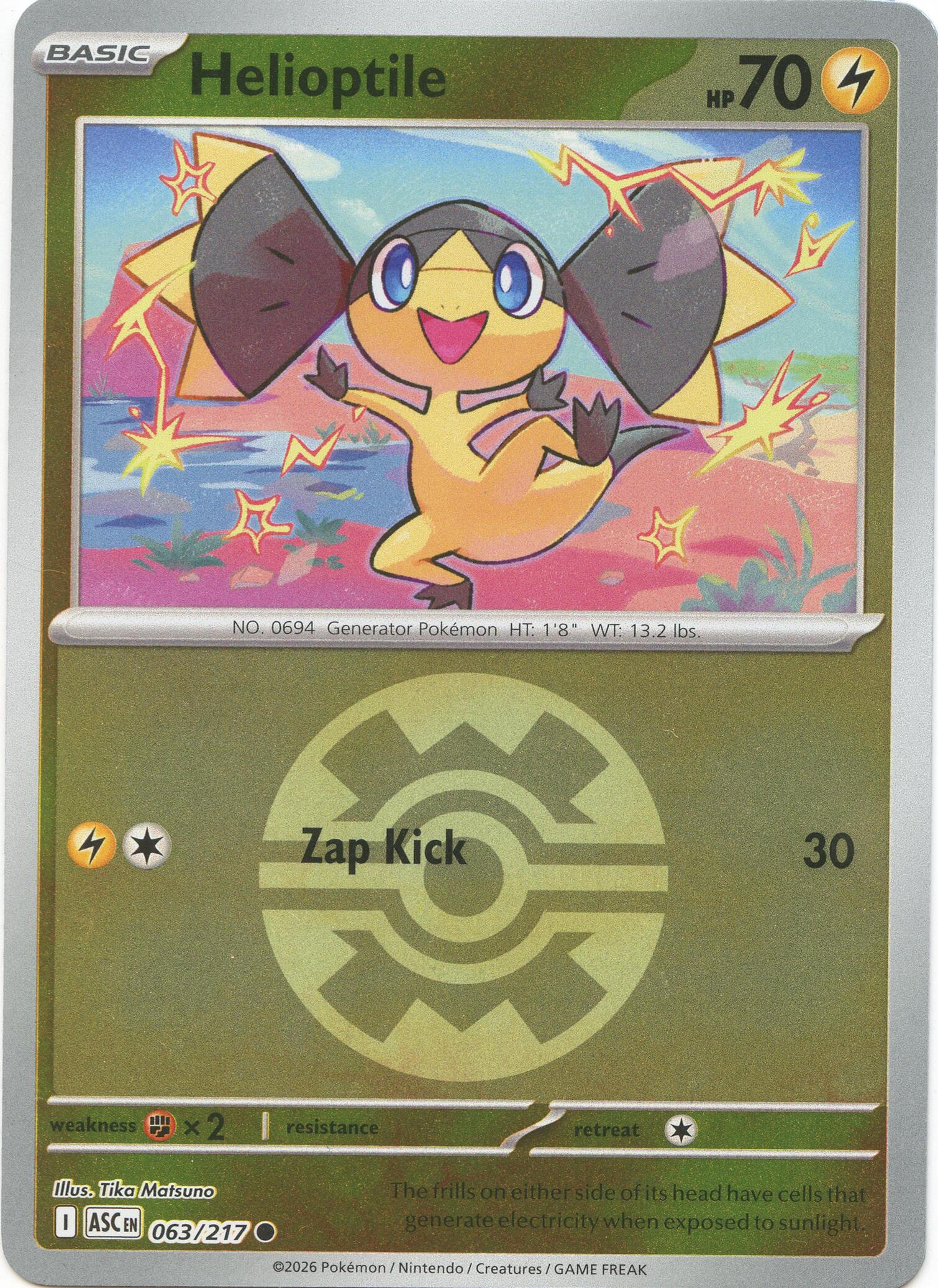 Helioptile (063/217) (Quick Ball) [Mega Evolution: Ascended Heroes] | Card Citadel