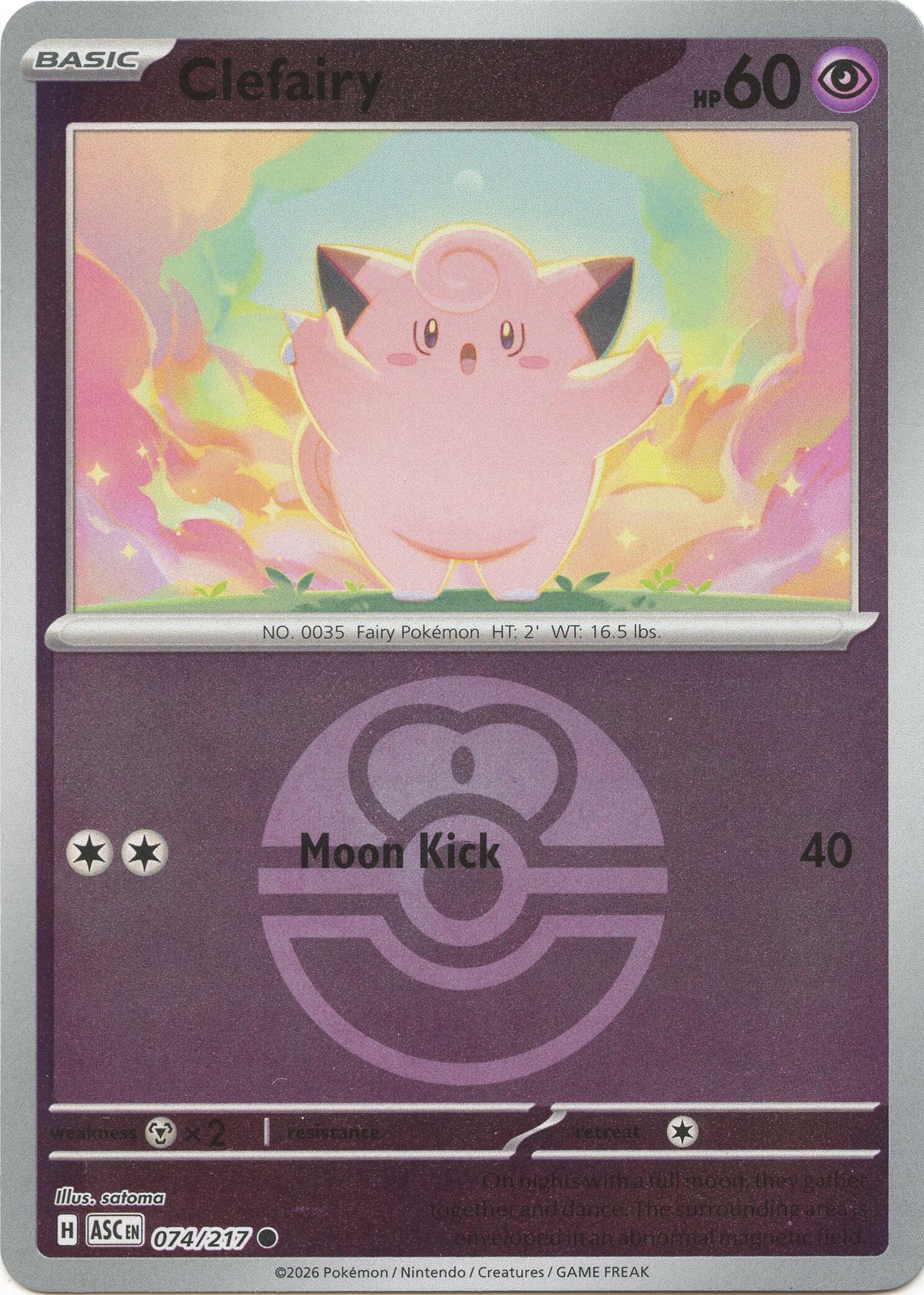 Clefairy (074/217) (Love Ball) [Mega Evolution: Ascended Heroes] | Card Citadel