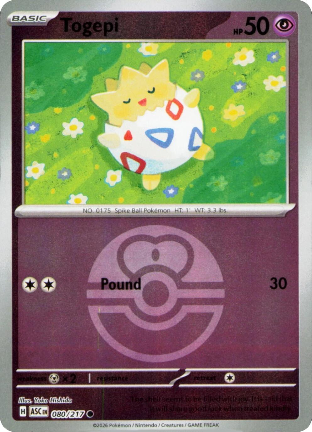 Togepi (080/217) (Love Ball) [Mega Evolution: Ascended Heroes] | Card Citadel