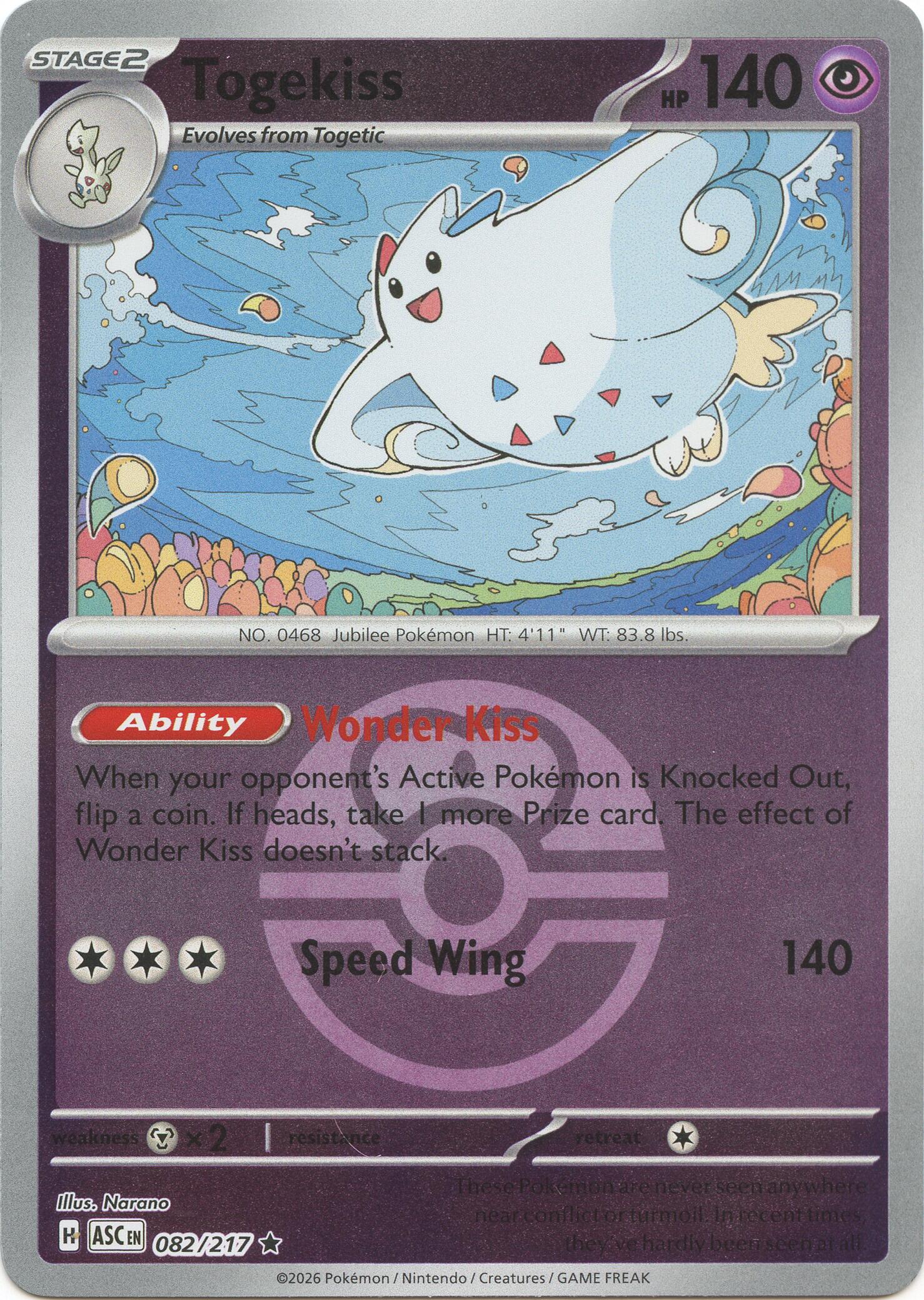 Togekiss (082/217) (Love Ball) [Mega Evolution: Ascended Heroes] | Card Citadel