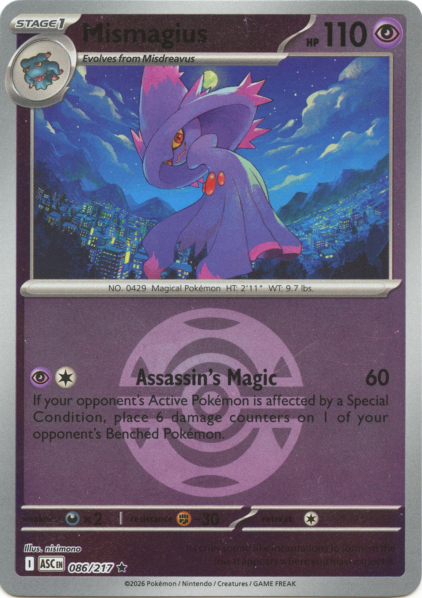 Mismagius (086/217) (Dusk Ball) [Mega Evolution: Ascended Heroes] | Card Citadel