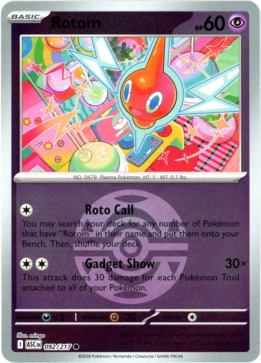 Rotom (092/217) (Dusk Ball) [Mega Evolution: Ascended Heroes] | Card Citadel