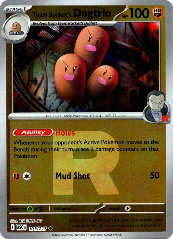 Team Rocket's Dugtrio (101/217) (Team Rocket) [Mega Evolution: Ascended Heroes] | Card Citadel