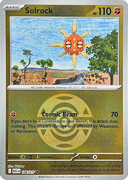 Solrock (106/217) (Dusk Ball) [Mega Evolution: Ascended Heroes] | Card Citadel