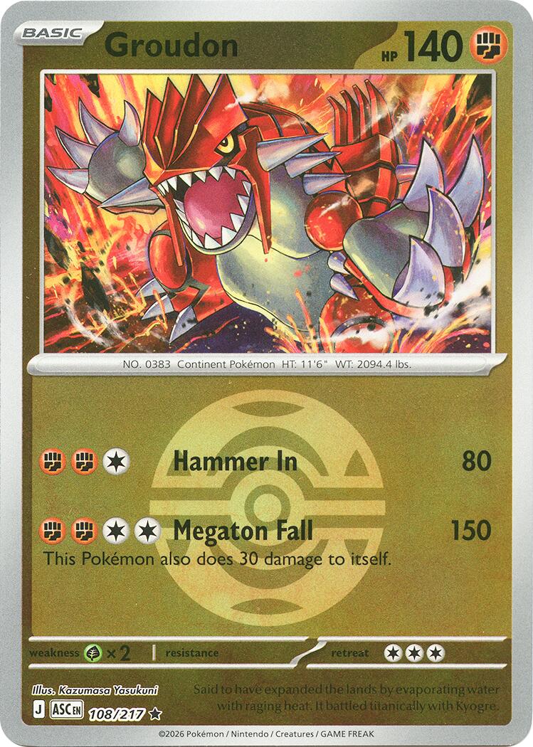 Groudon (108/217) (Dusk Ball) [Mega Evolution: Ascended Heroes] | Card Citadel