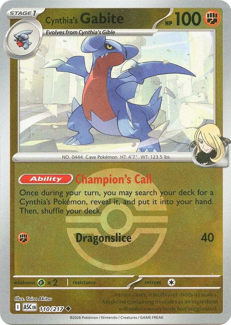 Cynthia's Gabite (110/217) (Poke Ball) [Mega Evolution: Ascended Heroes] | Card Citadel