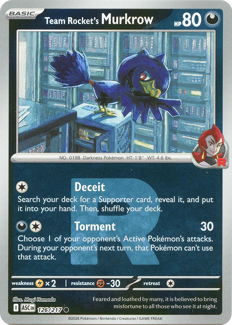Team Rocket's Murkrow (126/217) (Team Rocket) [Mega Evolution: Ascended Heroes] | Card Citadel