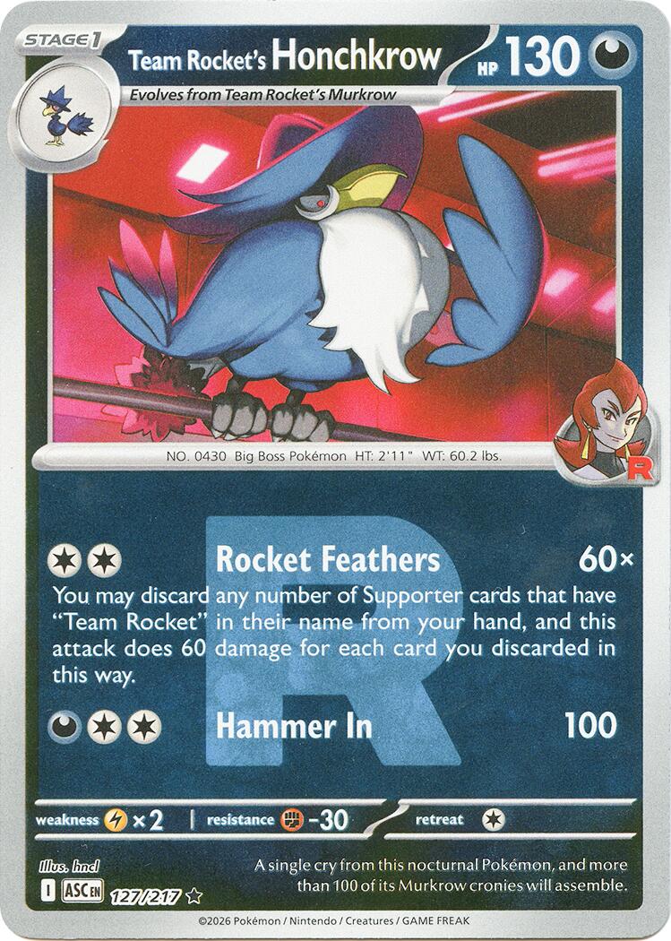 Team Rocket's Honchkrow (127/217) (Team Rocket) [Mega Evolution: Ascended Heroes] | Card Citadel