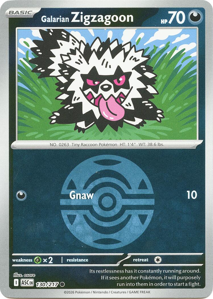 Galarian Zigzagoon (130/217) (Dusk Ball) [Mega Evolution: Ascended Heroes] | Card Citadel