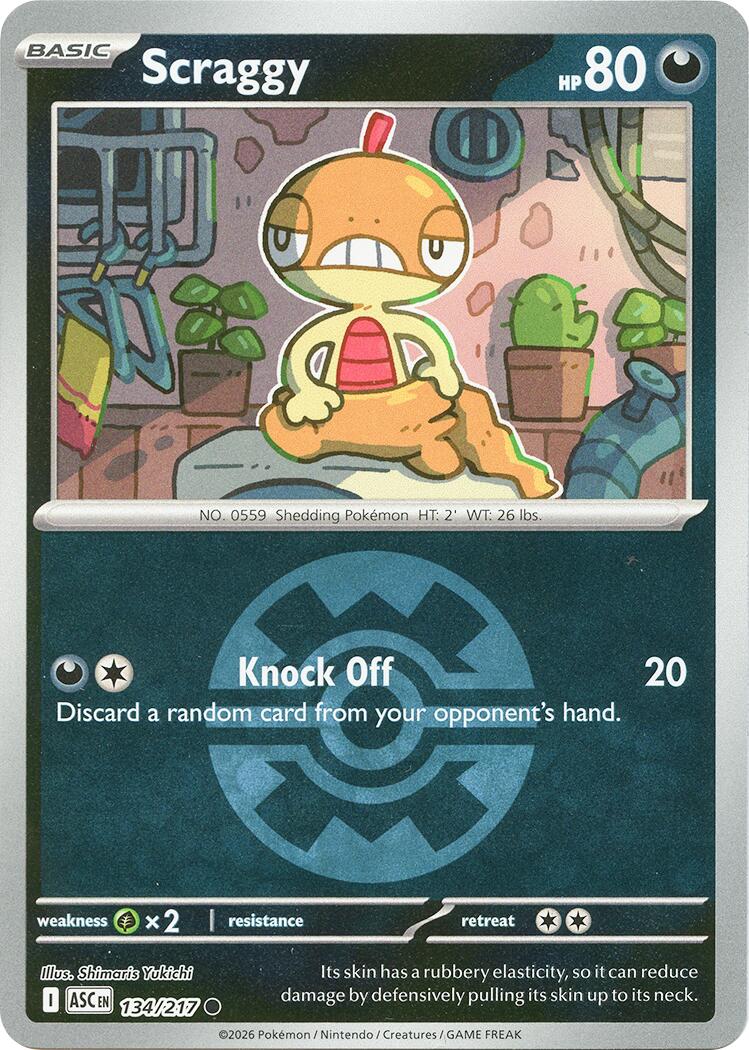 Scraggy (134/217) (Quick Ball) [Mega Evolution: Ascended Heroes] | Card Citadel