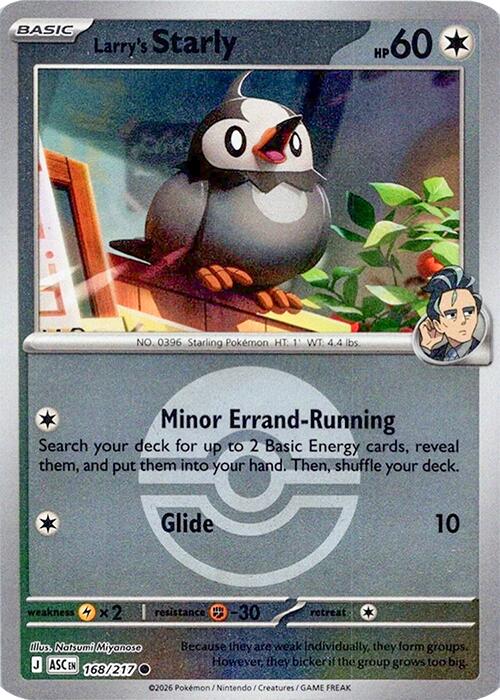 Larry's Starly (168/217) (Poke Ball) [Mega Evolution: Ascended Heroes] | Card Citadel