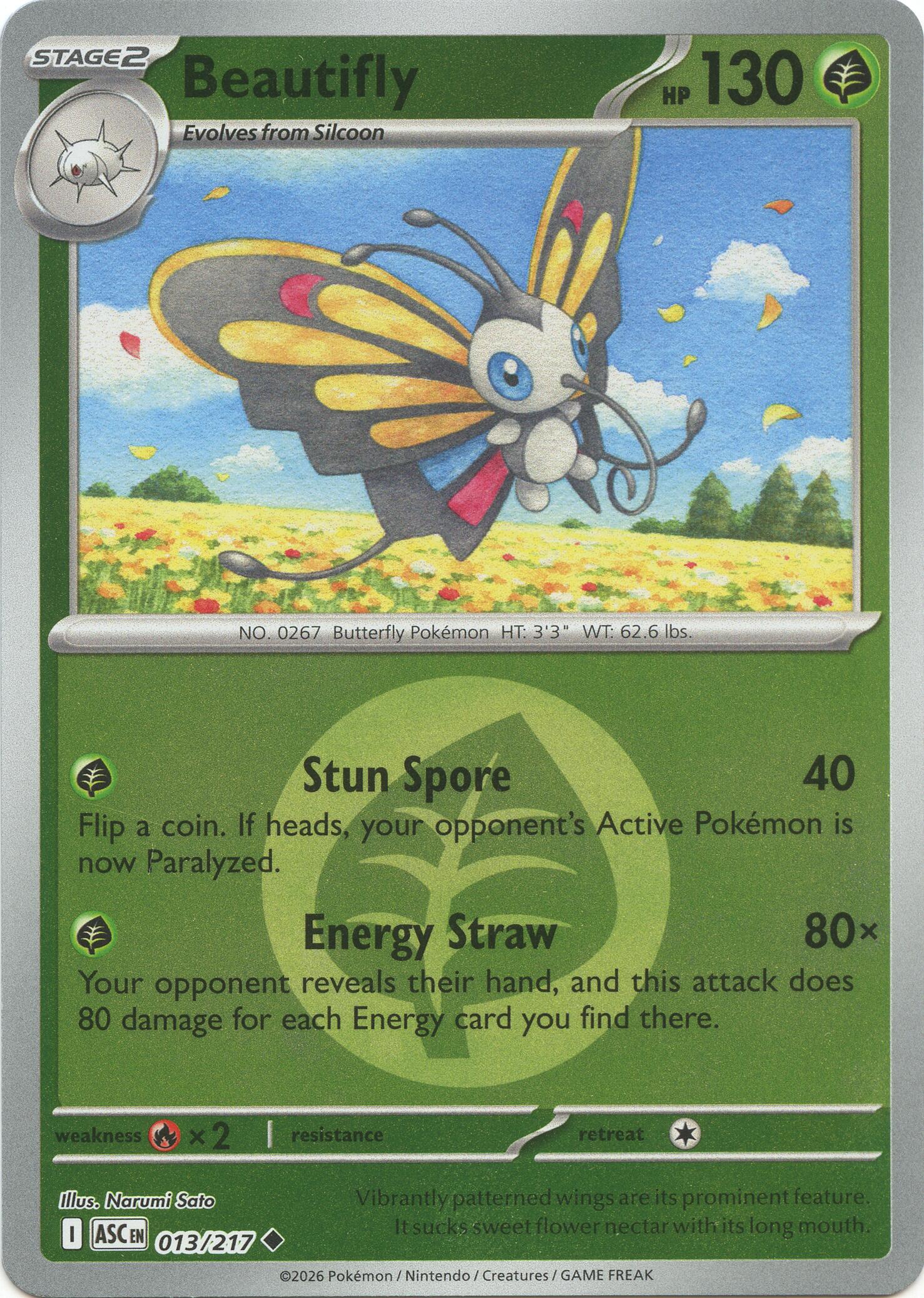 Beautifly (013/217) (Energy Symbol Pattern) [Mega Evolution: Ascended Heroes] | Card Citadel