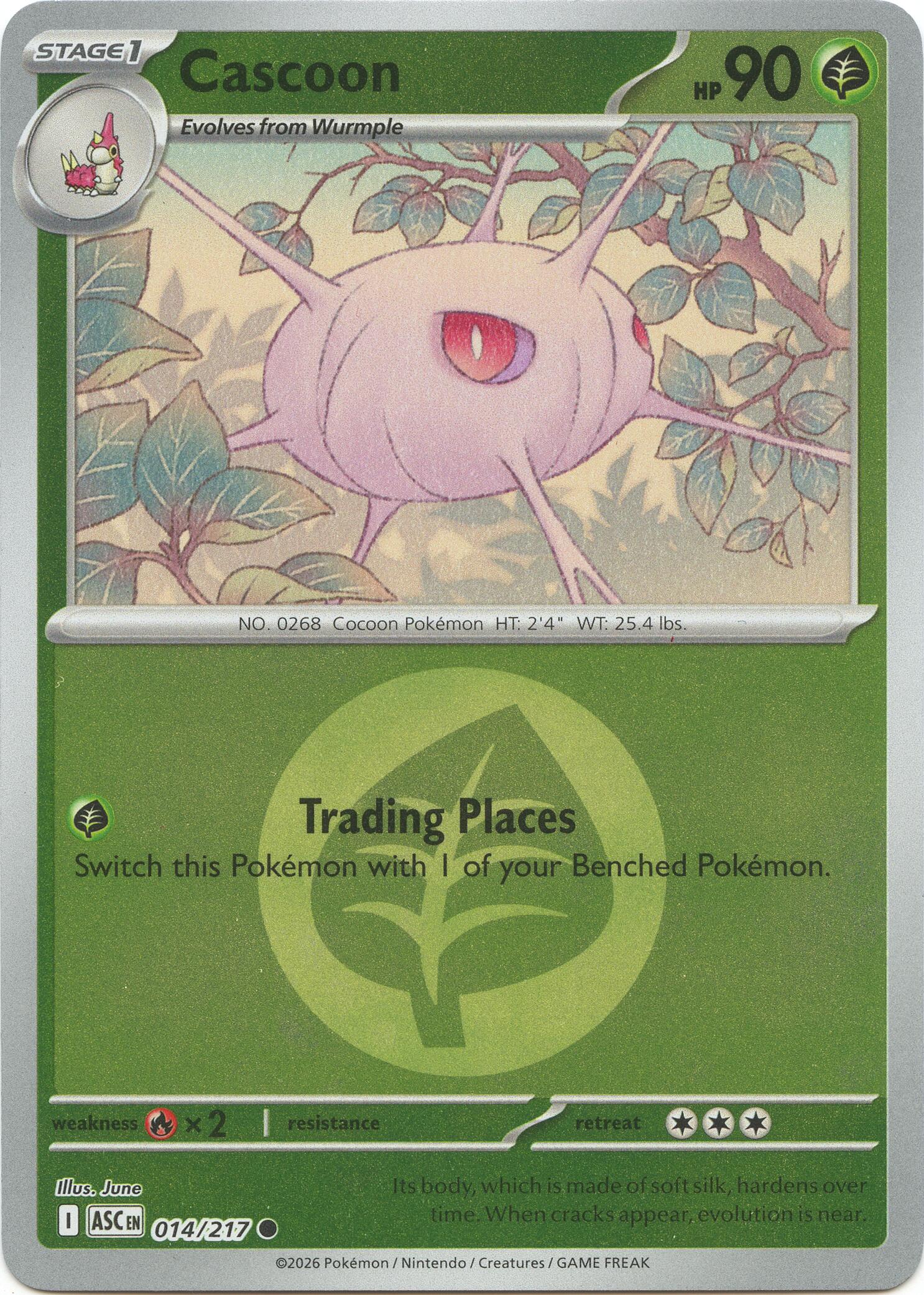 Cascoon (014/217) (Energy Symbol Pattern) [Mega Evolution: Ascended Heroes] | Card Citadel