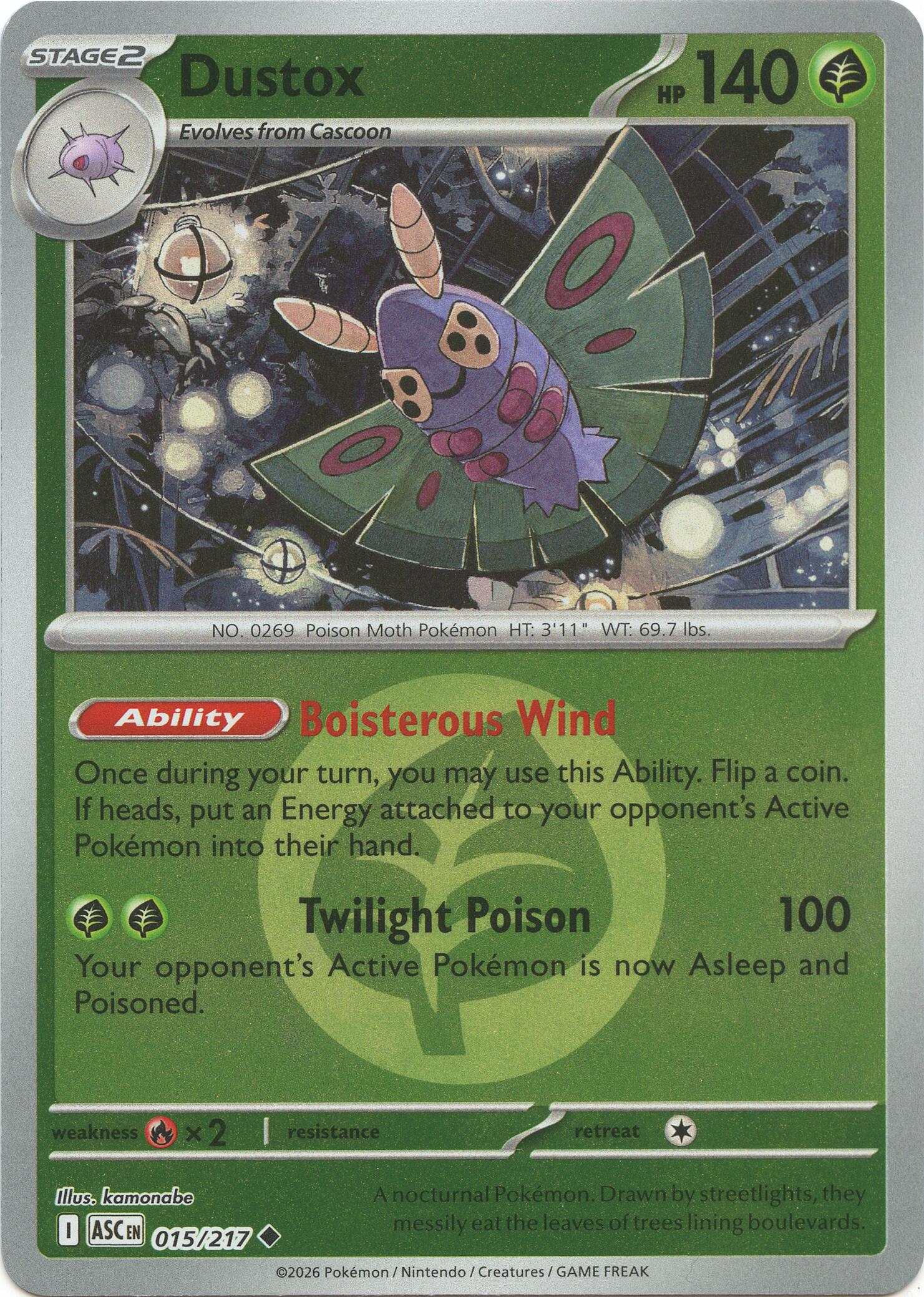 Dustox (015/217) (Energy Symbol Pattern) [Mega Evolution: Ascended Heroes] | Card Citadel