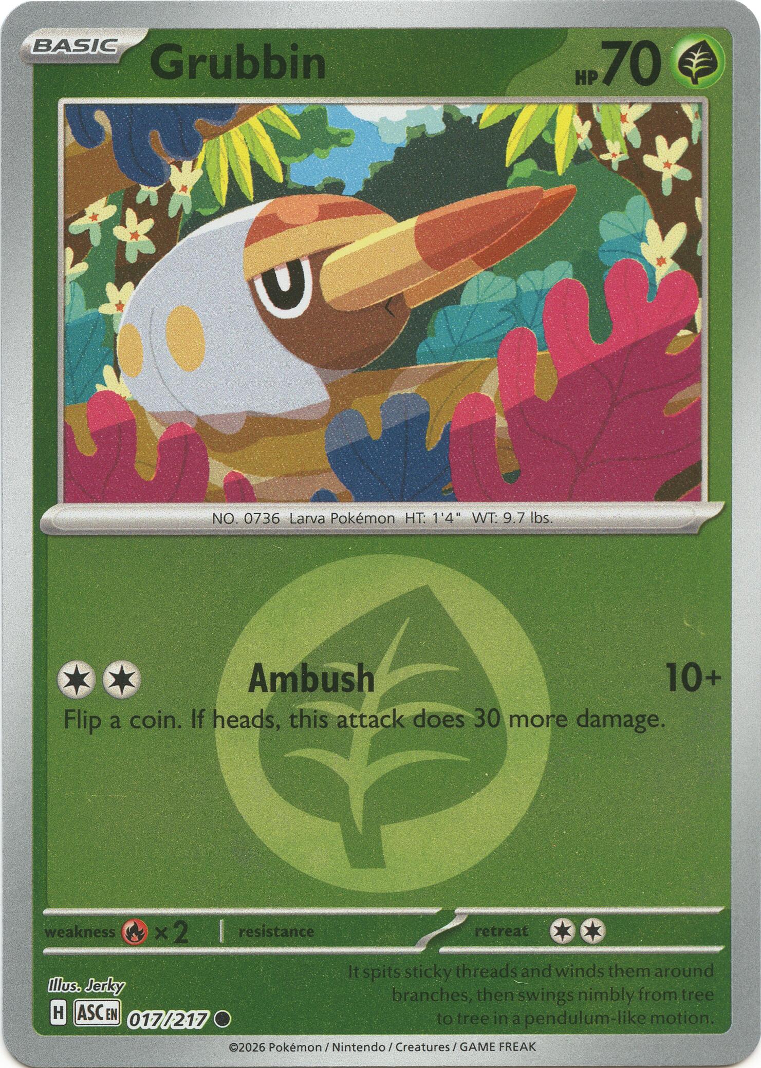 Grubbin (017/217) (Energy Symbol Pattern) [Mega Evolution: Ascended Heroes] | Card Citadel