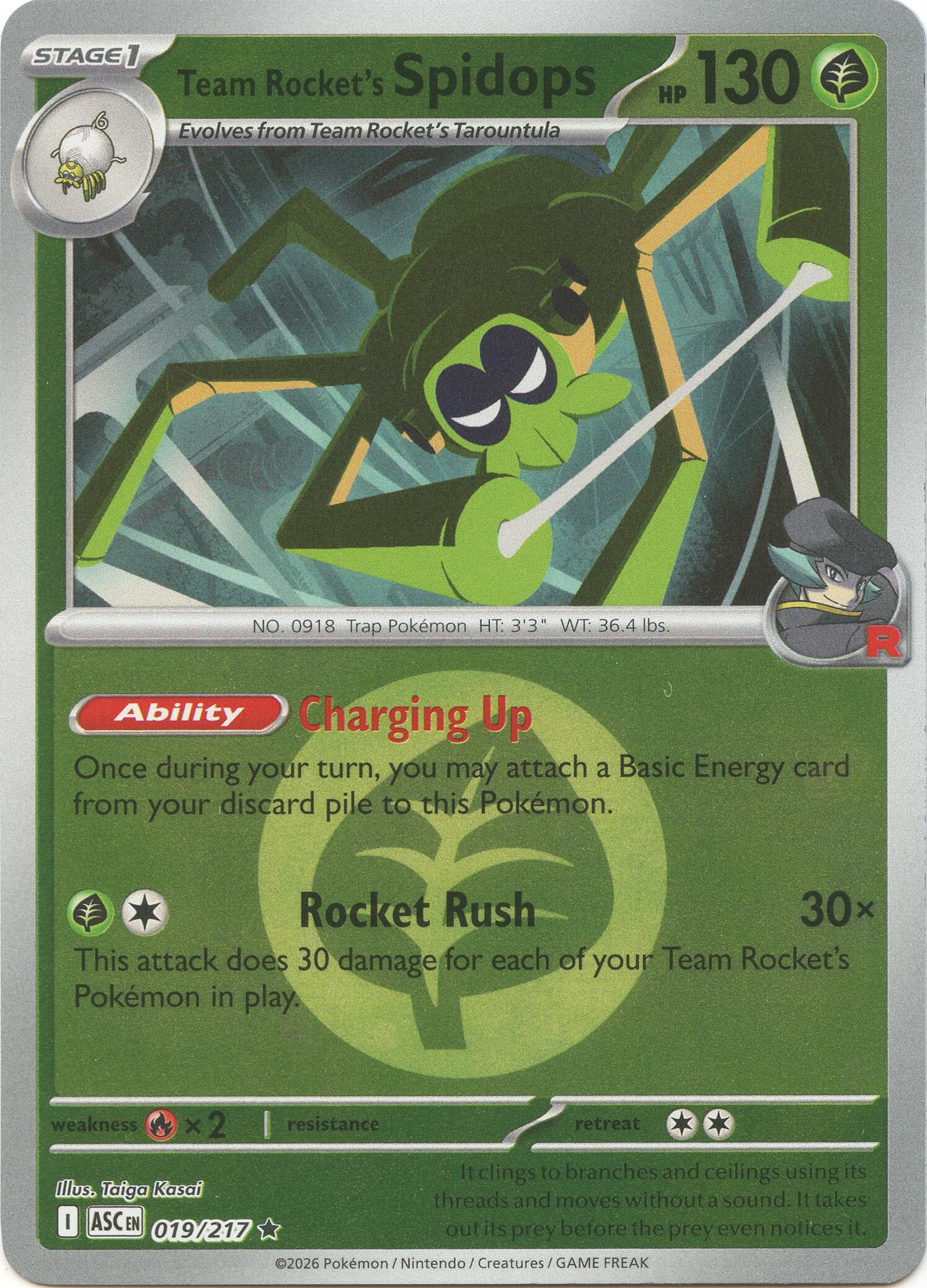 Team Rocket's Spidops (019/217) (Energy Symbol Pattern) [Mega Evolution: Ascended Heroes] | Card Citadel