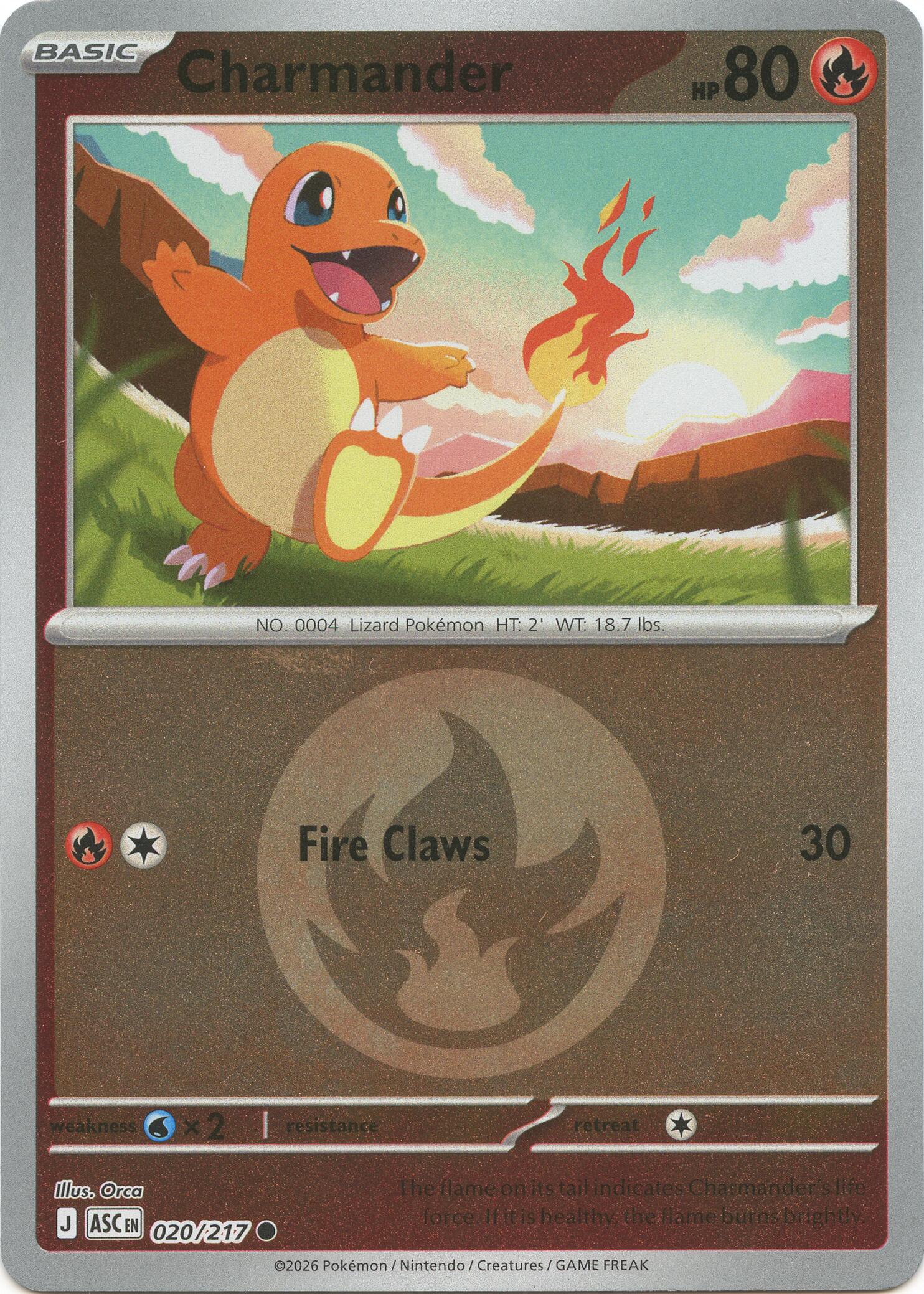 Charmander (020/217) (Energy Symbol Pattern) [Mega Evolution: Ascended Heroes] | Card Citadel