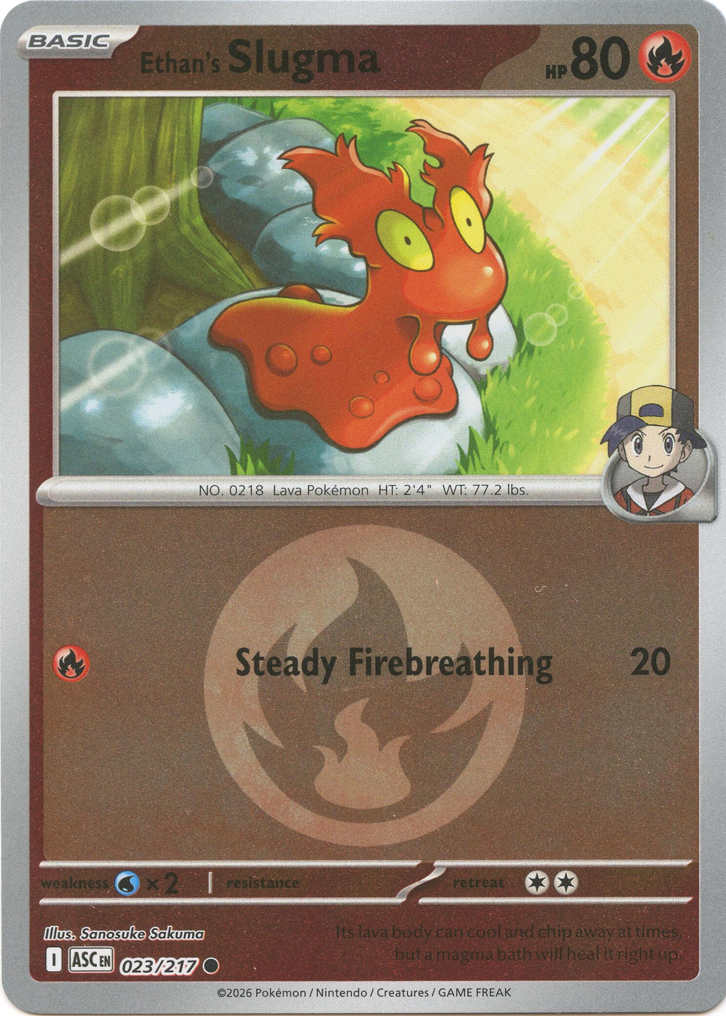 Ethan's Slugma (023/217) (Energy Symbol Pattern) [Mega Evolution: Ascended Heroes] | Card Citadel