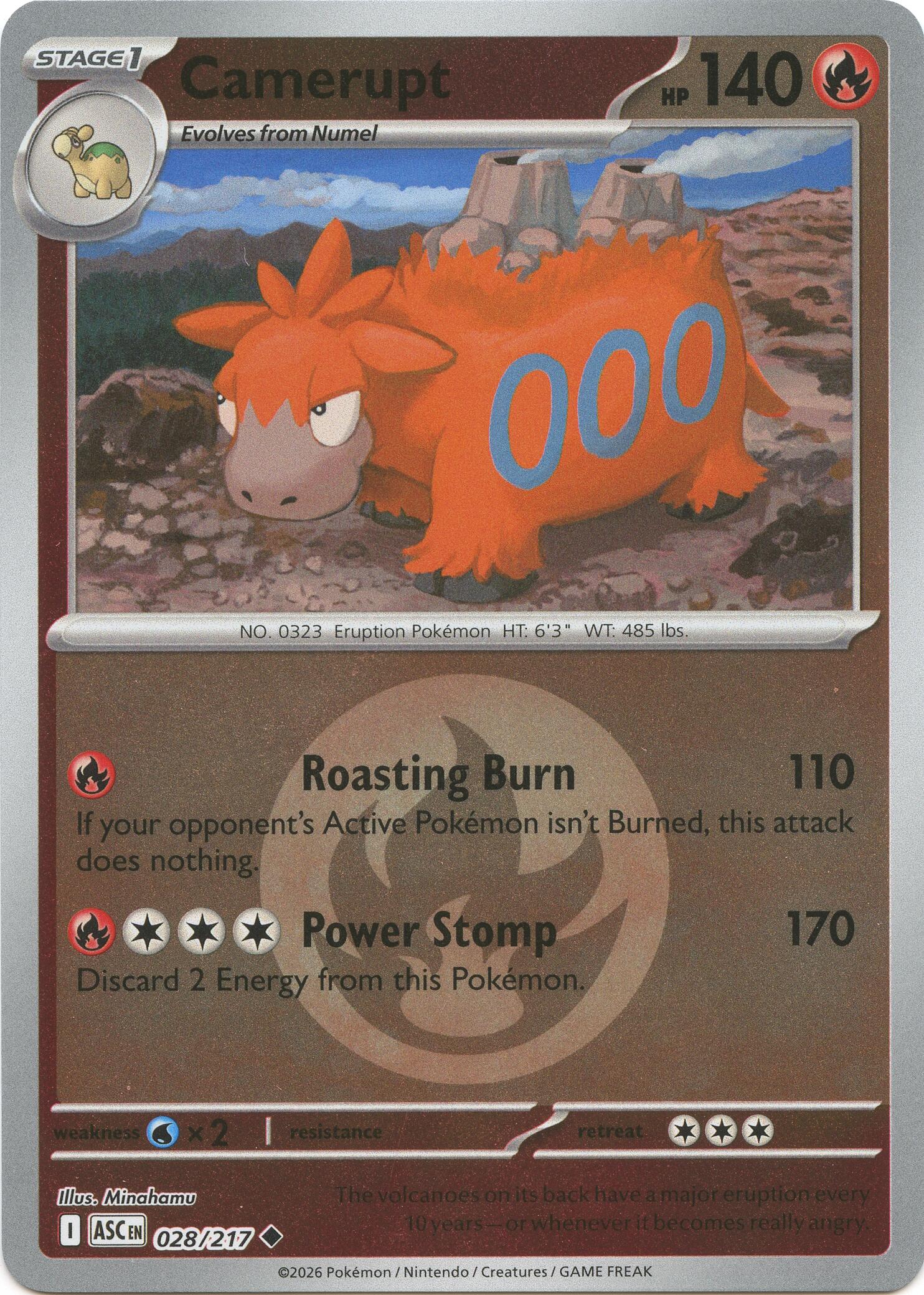 Camerupt (028/217) (Energy Symbol Pattern) [Mega Evolution: Ascended Heroes] | Card Citadel