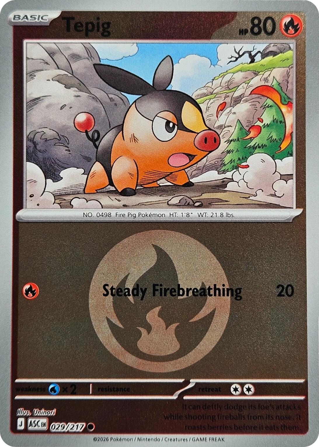 Tepig (029/217) (Energy Symbol Pattern) [Mega Evolution: Ascended Heroes] | Card Citadel
