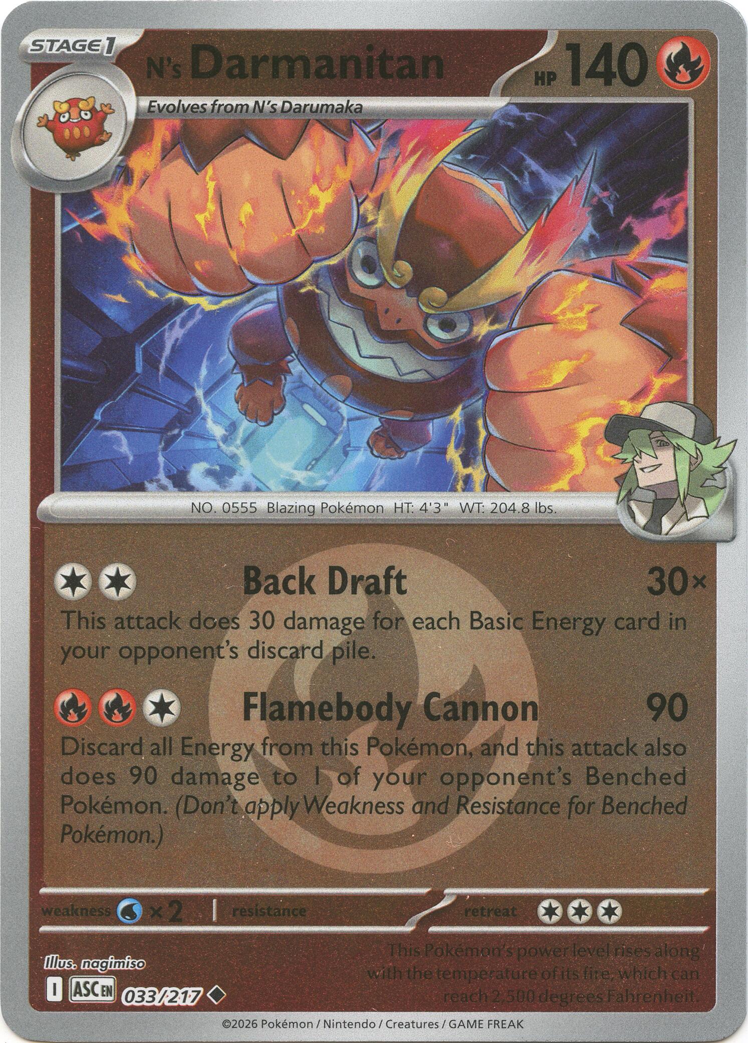 N's Darmanitan (033/217) (Energy Symbol Pattern) [Mega Evolution: Ascended Heroes] | Card Citadel