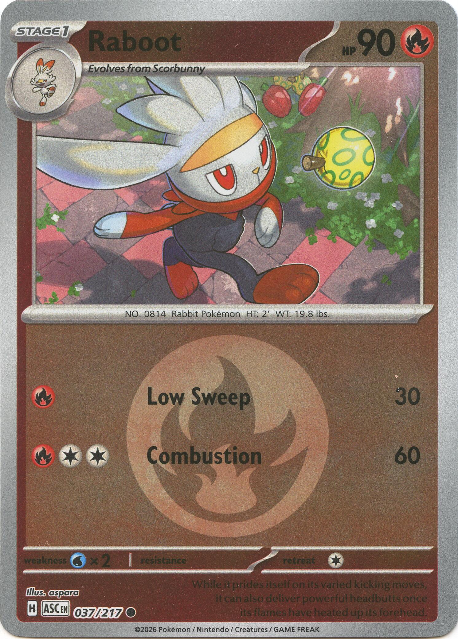 Raboot (037/217) (Energy Symbol Pattern) [Mega Evolution: Ascended Heroes] | Card Citadel