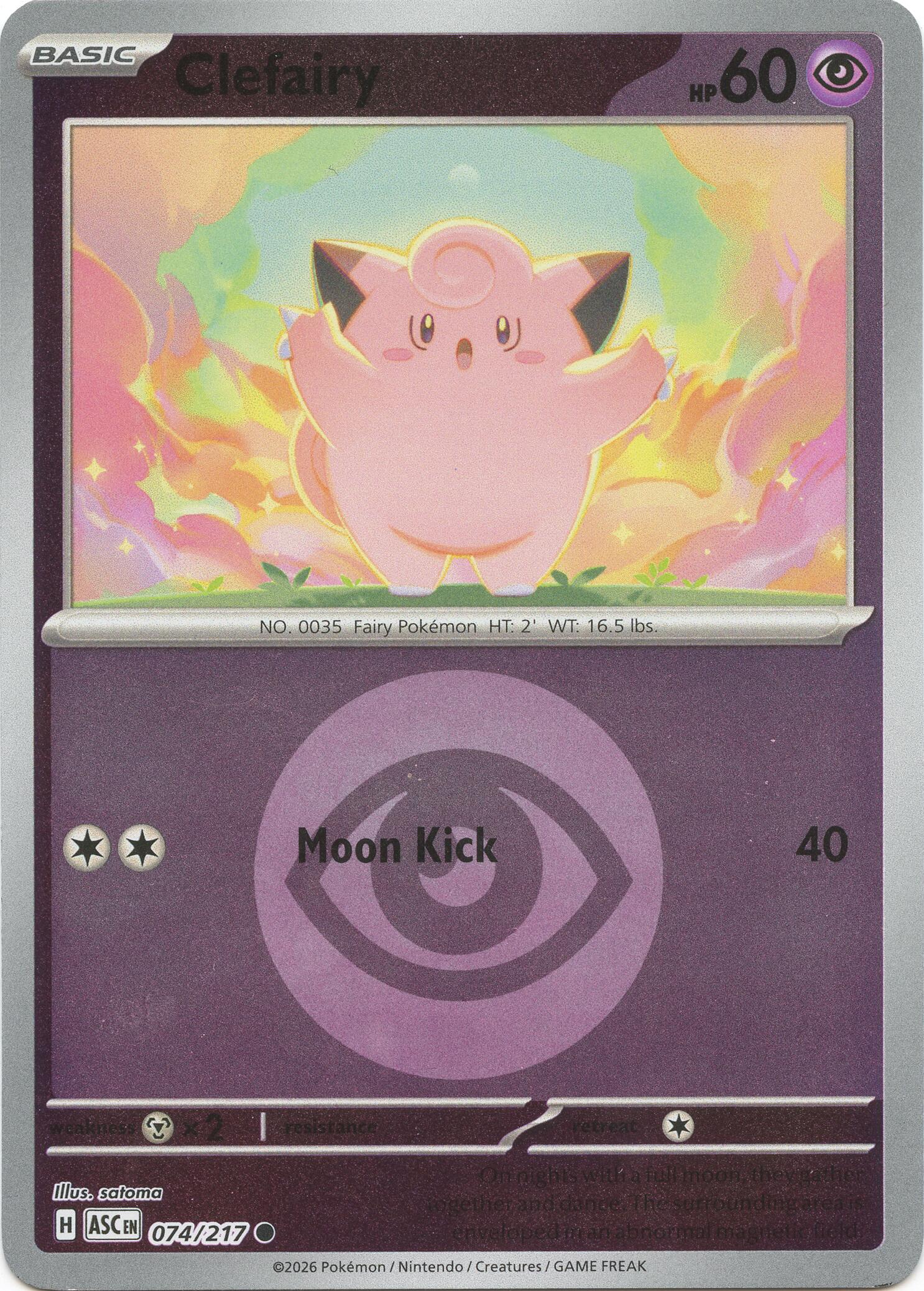Clefairy (074/217) (Energy Symbol Pattern) [Mega Evolution: Ascended Heroes] | Card Citadel
