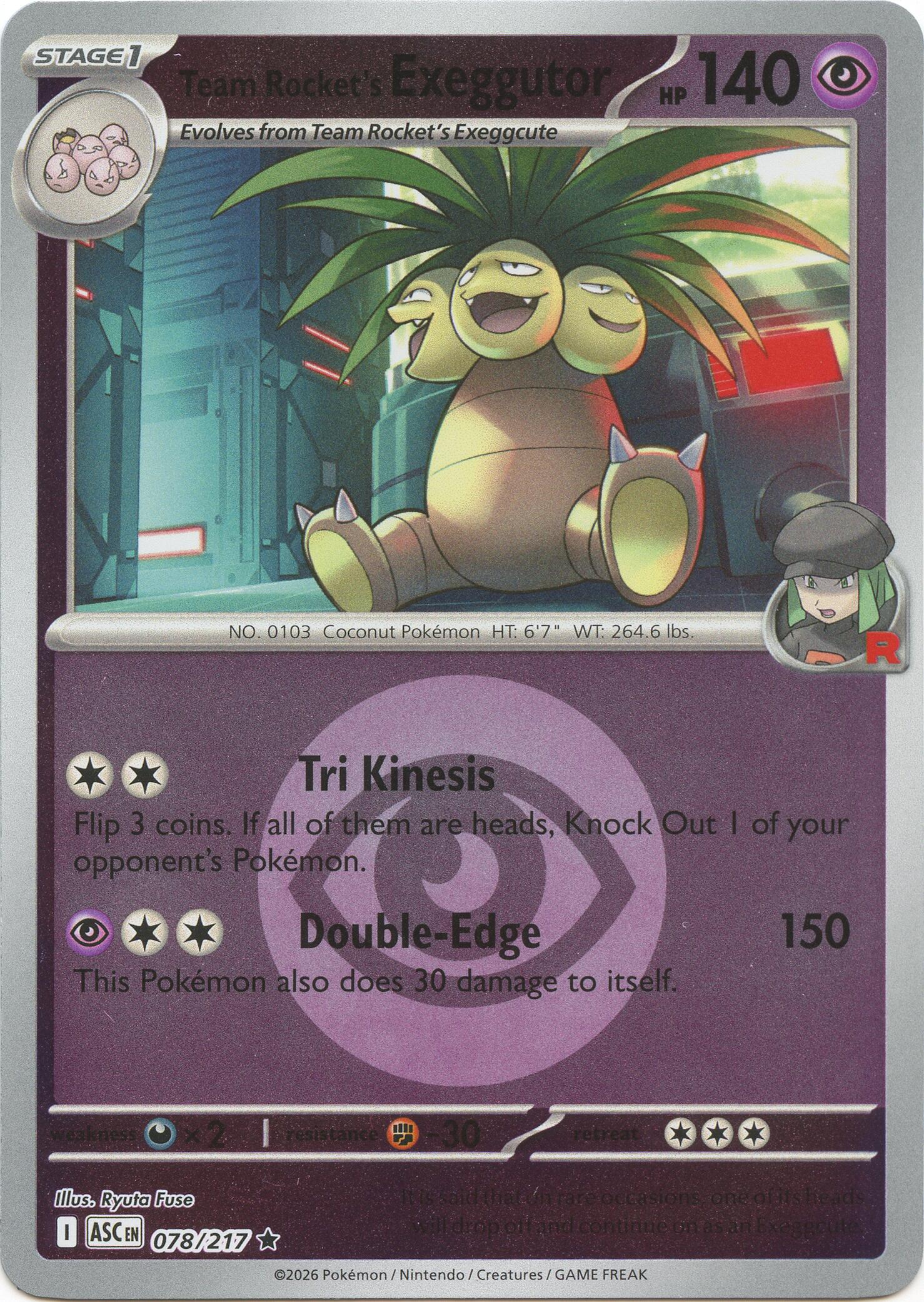 Team Rocket's Exeggutor (078/217) (Energy Symbol Pattern) [Mega Evolution: Ascended Heroes] | Card Citadel