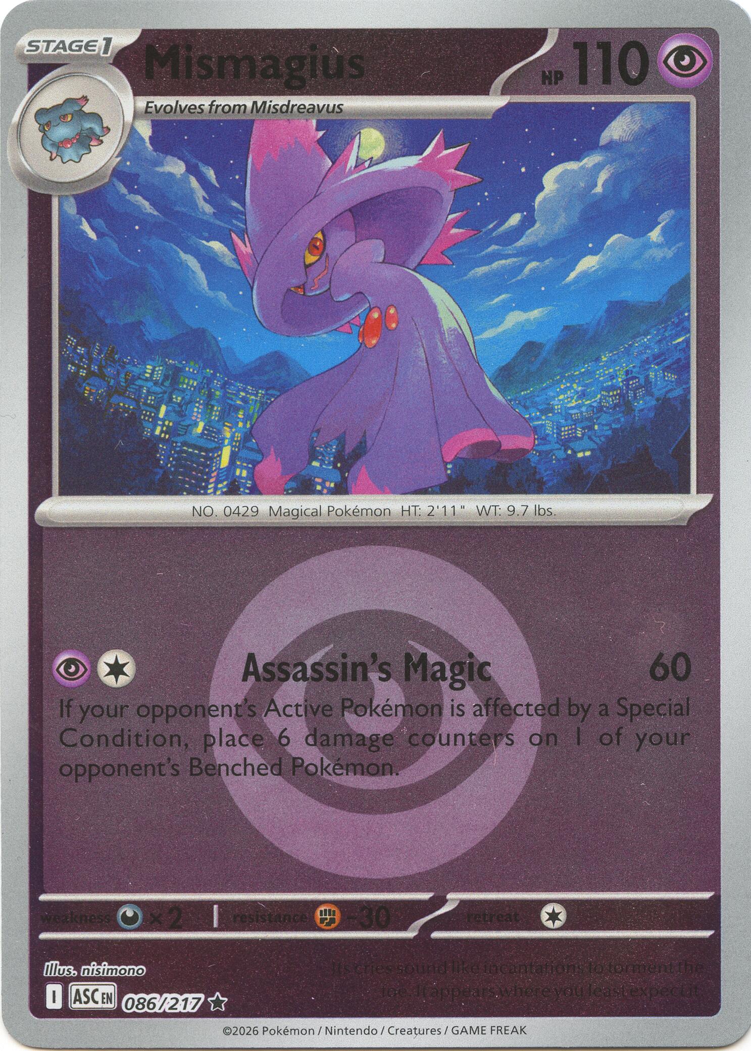 Mismagius (086/217) (Energy Symbol Pattern) [Mega Evolution: Ascended Heroes] | Card Citadel