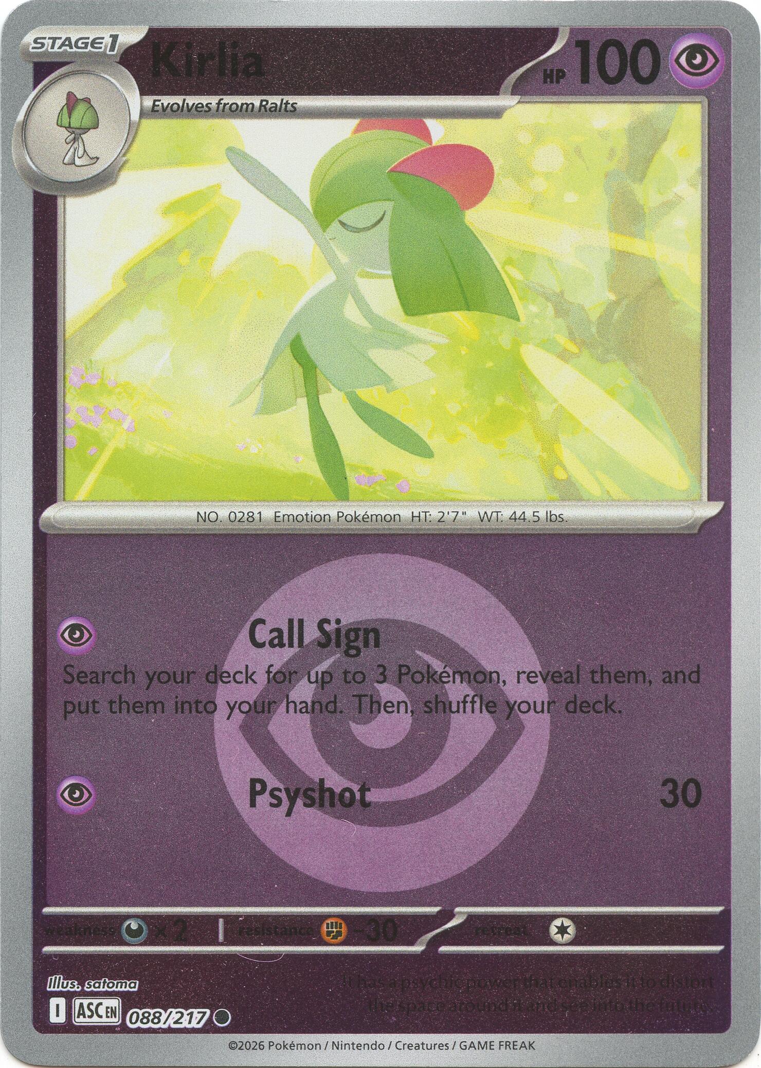 Kirlia (088/217) (Energy Symbol Pattern) [Mega Evolution: Ascended Heroes] | Card Citadel
