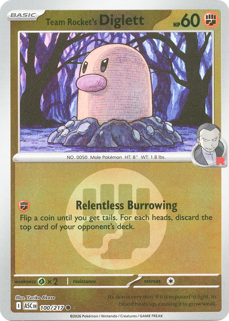 Team Rocket's Diglett (100/217) (Energy Symbol Pattern) [Mega Evolution: Ascended Heroes] | Card Citadel