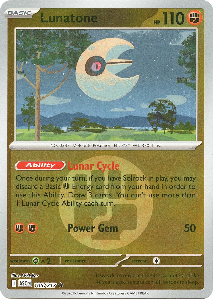 Lunatone (105/217) (Energy Symbol Pattern) [Mega Evolution: Ascended Heroes] | Card Citadel