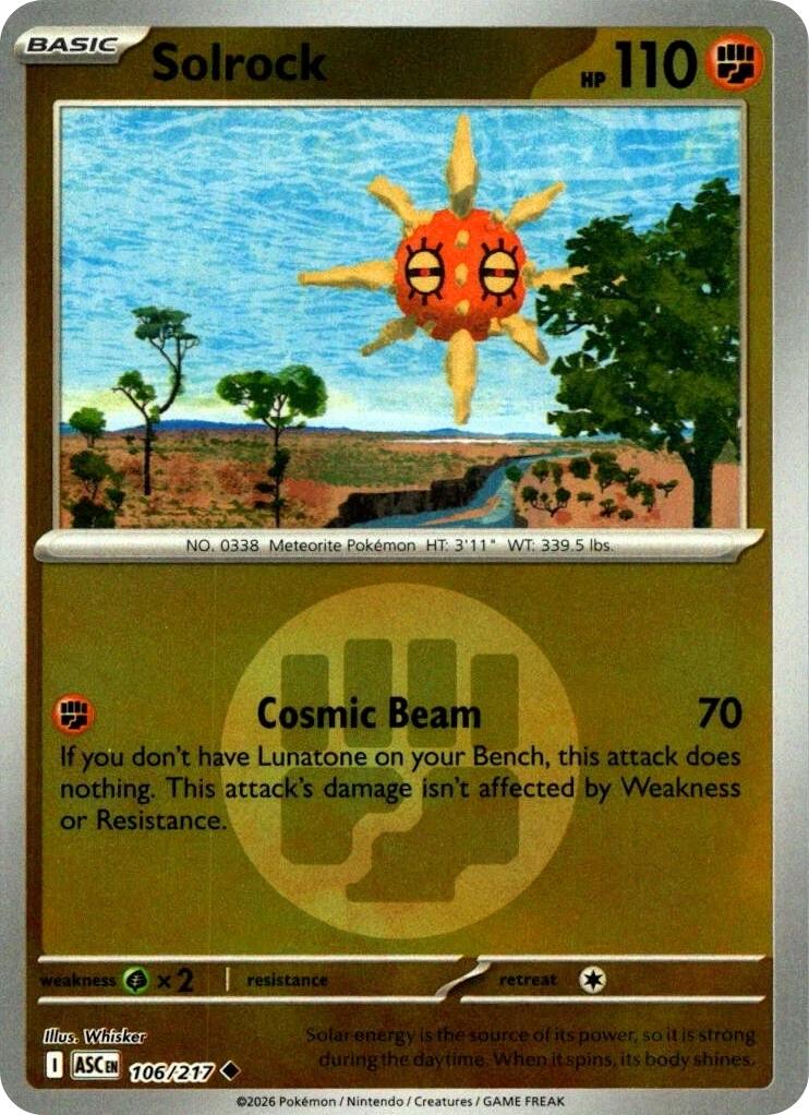 Solrock (106/217) (Energy Symbol Pattern) [Mega Evolution: Ascended Heroes] | Card Citadel
