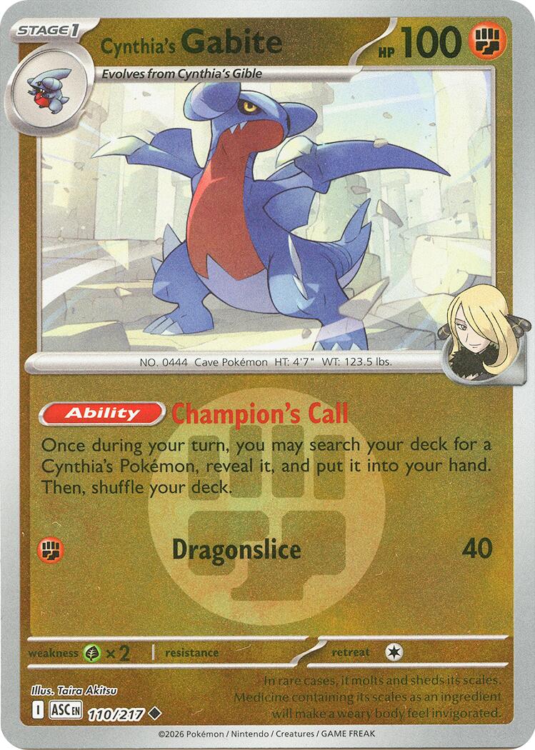 Cynthia's Gabite (110/217) (Energy Symbol Pattern) [Mega Evolution: Ascended Heroes] | Card Citadel