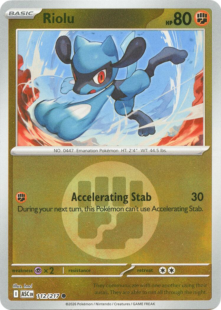 Riolu (112/217) (Energy Symbol Pattern) [Mega Evolution: Ascended Heroes] | Card Citadel