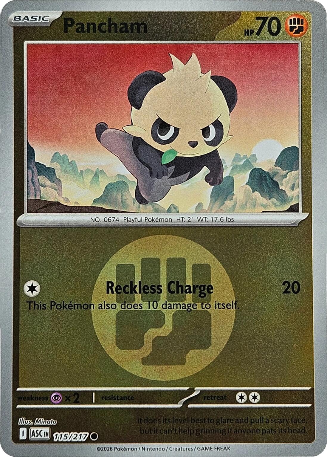 Pancham (115/217) (Energy Symbol Pattern) [Mega Evolution: Ascended Heroes] | Card Citadel