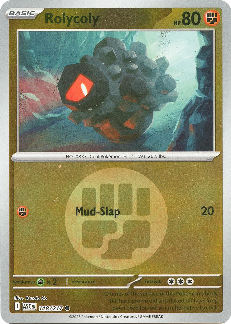 Rolycoly (118/217) (Energy Symbol Pattern) [Mega Evolution: Ascended Heroes] | Card Citadel