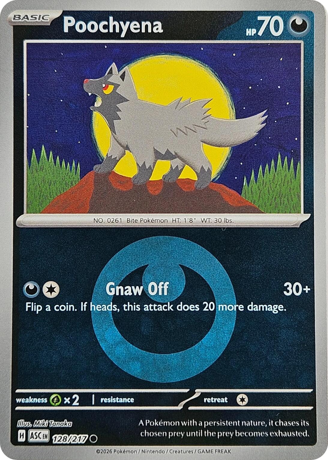 Poochyena (128/217) (Energy Symbol Pattern) [Mega Evolution: Ascended Heroes] | Card Citadel